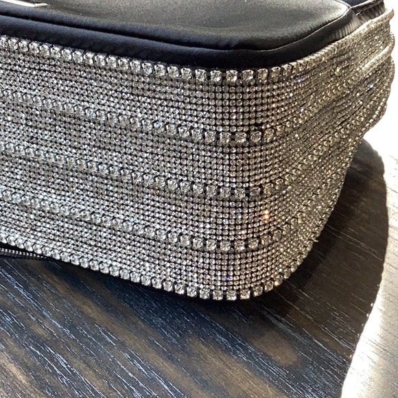 Ted Baker Dymond Bow Satin Black Satchel with Rhinestone Detail NWT - Picture 8 of 15